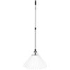 VITO - Scopa per prato, 15 denti, manico telescopico, 89,5-180 cm, in alluminio, ultra leggero, rastrello da giardino
