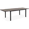 sweeek Tavolo da Giardino allungabile in DPC e Alluminio, 8 posti Marrone - 240x90x75 cm