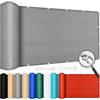 CONGCLI Tenda a Vela Ombreggiante Traspirante 50 x 100 cm, Traspirante HDPE Protezione Uv, Antistrappo, Panno Ombreggiante, Rete Parasole per Esterno Terrazzo Balcone Giardino, Grigio Chiaro