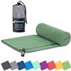 Fit-Flip Asciugamano microfibra - compatto e ultraleggero - asciugamani palestra - il perfetto telo mare grande - ottimale per viaggio, sport e piscina (30x50cm oliva)
