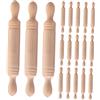 HEALLILY 24pezzi Mini Di Legno Per Ragazzo Ragazza Mini Mattarello Per Dolci e Pasta Accessori Per Cucina Miniatura Per Giocattoli Da Cucina e Scene Miniatura