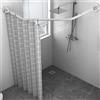 OMGGYER Asta per tenda da doccia a forma curva, per tenda da doccia senza fori, asta telescopica per doccia in acciaio inox, asta per tenda da doccia, asta per vasca angolare, 45-75 cm