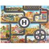 JTMM PVC Firefighting City Mat 100 x 130 cm, controllo del fuoco Play, Toddler Car Track Tappeto, Area Tappeto per Bambini e Bambini Camere da letto e Sala giochi