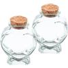 GETAJGHSD 2 pezzi Barattoli in Vetro Tappo in Sughero Forma di Cuore Contenitori Trasparenti Multiuso per Decorazioni e Bomboniere di Compleanno