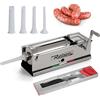 Reber Insaccatrice Manuale 5L/5KGS - Macchina per Salsicce Orizzontale con Sistema a 2 Velocità, Uso Domestico e Professionale - Struttura Robusta Acciaio INOX - Spelucchino cm. 7,5 e 4 Imbuti Inclusi