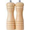 DeroTeno Macina Sale e Pepe, Macinino in ceramica dura e regolabile, Legno di gomma, Altezza 16,5 cm