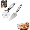 YIHAOH Rotella Tagliapizza E Spatola in Acciaio Inossidabile, Rotella Pizza con Manico Antiscivolo, Tagliapizza Professionale Affilato, Coltello per Pizza con Protezione per Le Dita