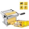 Generico Macchina per Pasta Manuale in Acciaio Inox - Per Fare, Tirare e Tagliare Pasta Fresca, Tagliatelle, Lasagne, Fettuccine - Accessori per Pasta Fatta in Casa, Facile da Usare