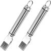 Kichvoe 2pezzi Affettatrice Per Cipollotti in Acciaio Inox Utensile Da Taglio Da Cucina Grattugia Per Verdure Tagliacipolle Manuale Facile Da Pulire e Riporre