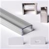 AFTERTECH 1x 3metri 1708 17x8mm Profilo Alluminio Silver Per Strisce Strip Led Barra Rigida 3MT + Copertura TRASPARENTE (1x 3metri 1708 clear)