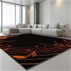 Generic Tappeto 50 X 80Cm Musica Simboli Dinamico Salotto Pelo Corto, Antiscivolo E Lavabile - Morbido E Confortevole Per Sala Da Pranzo, Camera Da Letto E Decorazione Della Casa Arancione Nero