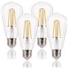 FLSNT Dimmerabile Vintage LED Lampadine Edison E27, ST64 Retro LED filamento Lampen, 7W (equivalenti a 60W), Bianco caldo 2700K, 806 Lumen, Vetro Trasparente, Confezione da 4