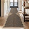 Capslpad Tappeto passatoia per corridoio, 80 x 240 cm, antiscivolo, lavabile, effetto iuta, per cucina, soggiorno, corridoio, ingresso, colore: nero