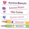 TagBuddy [75] Etichette Adesive Scuola Personalizzate - Etichette Penne Bambini e Etichette per Matite Scuola - Etichette Adesive Personalizzate con Nome, Etichette Vestiti Bambini Asilo