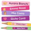 TagBuddy [75] Etichette Adesive Scuola Personalizzate - Etichette Penne Bambini e Etichette per Matite Scuola - Etichette Adesive Personalizzate con Nome, Etichette Vestiti Bambini Asilo