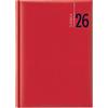 PRESTIGE & DELUXE AGENDA 2026 GIORNALIERA 15 x 21 cm A5 SIMILPELLE rosso rubino ufficio ristorante parrucchiere pagine a righe + Omaggio penna a scatto e segnalibro