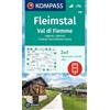 Kompass Cartina escursionistica n. 655 Val di Fiemme, Lagorai, Latemar: markierte Wanderwege, Hütten, Fahrradwege, inklusive Karte zur offline Verwendung in der KOMPASS-App