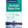 Kompass Zermatt, Saas Fee 40T WK 117: markierte Wanderwege, Hütten