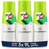 SodaStream Sciroppo 3 x 7UP Zero zucchero - 1 x bottiglia produce 9 litri di bevanda pronta, preparato in pochi secondi e sempre fresco, 440 ml