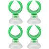 Pssopp Ventose per Acquario, Supporto per Tubo dell'Aria, Portamonete con Morsetti ad impianto di Riscaldamento e Porta Filo, 4pcs - Dia 14.6mm, Verde