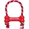 KONG Goodie Bone Con Corda - Osso Classico In Gomma Naturale - Dispensatore Di Biscotti per Cani - Rosso - Per Cani Di Taglia Media