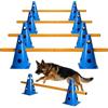 YuLiMirich Agility Set Cani Piccoli Cavaletti Cani Set Agility Accessori per Addestramento Cani Cavalli, Set di ostacoli per Cani, Set di 10 Coni, 5 Barre per Esercizi di Allenamento