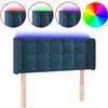 vidaXL Testiera LED blu scuro 93x16x78/88 cm Velluto