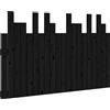 vidaXL Testata a muro nera 127,5x3x80 cm in legno di pino massiccio
