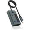 Hub Icy Box IB-HUB1454-C31 USB 3.2 tipo C 4 porte Blu/Grigio [61062]