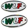 4R Quattroerre.it Quattroerre 14011 Sticker Adesivo 3D Ovale WLF, 56 x 28 mm, Set di 2