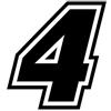 4R Quattroerre.it 13374 Numero Racing 4 Moto GP, Nero, 10 x 9,5 cm