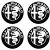 Alfa Romeo 21866 Adesivi 3D Ufficiali Logo Black, Diametro 9 mm, 4 Pezzi
