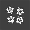 4R Quattroerre.it Adesivo Rifrangente Fiore (Bianco)