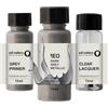 SD COLORS - Vernice per ritocchi da 15 ML, per riparare graffi e schegge, con pennellino, codice colore 1E0: grigio scuro metallizzato (vernice + fondo + smalto)