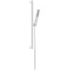 hansgrohe Pulsify E - set de ducha ahorro de agua, ducha de mano 5l/min (EcoSmart+) con barra ducha 65cm, flexo ducha, soporte ducha, alcachofa de ducha con 1 tipo de chorro, blanco mate, 24371700