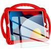 TopEsct Custodia per bambini per iPad da 10,2, in silicone antiurto, con pellicola protettiva in vetro temperato e cinturino, compatibile con iPad di 9a/8a/7a generazione (2021) (rosso)
