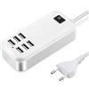 DOITOOL Stazione di Ricarica USB Multipla a 6 Porte con Identificazione Intelligente e Ricarica Rapida per Smartphone e Tablet Uso Interno e Ufficio
