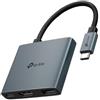 TP-Link ADATTATORE TP-LINK 3 in 1 UH3020C da USB-C a 3 porte con HDMI 4K@60Hz, PD 100W e 1 porta dati USB-A