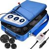 SereneLife Set Riscaldatore Pietre Massaggio, Massaggiatore Elettrico Spa e Kit Riscaldante con 6 Grandi e 6 Piccole Pietre Basalto Rotonde, Controllo Digitale della Borsa Riscaldante, Blu