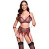 Cottelli Bondage Look Suspender Set 3-pcs 2215730 Red M