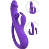Sweet Smile Rabbit Vibrator with G-Spot/Anal Tickler Purple