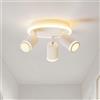 LVWIT Faretto LED Soffitto, Faretto Orientabili Bianchi, Lampadario Faretti GU10, Faretti 3 Luci Bianco, Faretto da Soffitto a Base Circolare, Plafoniera Camera da Letto (Senza Lampadina)
