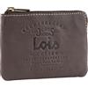 Lois - Portachiavi Uomo. Borsa portachiavi in vera pelle. Portachiavi Auto. Portamonete Uomo con protezione RFID - Porta Monete con Chiusura a Cerniera 11002, Marrone Scuro