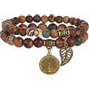 Farfume Bracciale chakra da donna con cristalli curativi e pietre naturali per yoga e reiki, set di doppi braccialetti