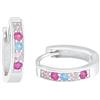 amor Creoles Orecchini per bambine in Argento 925, con zirconia cubica, 1,2 cm, Argento, in confezione regalo
