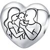 DEARMAMY Perline in Argento Sterling a Forma Di Cuore Ciondolo Bracciale Famiglia Fascino Del Braccialetto Di Famiglia Gioielli Di Perline Ciondolo a Cuore Argento Sterling S925 Silver