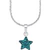 amor Collana con Ciondolo in Argento 925 Collana per bambina, con vetro di cristallo, 35+3 cm, Argento, stella, Viene fornita in confezione regalo per gioielli