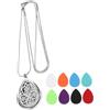OHPHCALL Collana Aromaterapia Leggera in Acciaio Inossidabile con Pendente Diffusore di Essenze Goccia Elegante Accessorio Aromatico per Donna Regalo per Compleanno