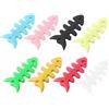 OATIPHO Avvolgicavo in Silicone a Forma di Spina di Pesce 200 Pezzi Supporto per Auricolari e Organizzatore per Cavi Porta Filo Compatto per Uso Domestico e Ufficio Colore Casuale