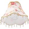 Yardwe Vintage Europeo Paralume con Motivo Floreale Vintage Panno Arte Frangia Perline Paralume con Tessuto Cupola Paralume per Soggiorno Camera da Letto E27